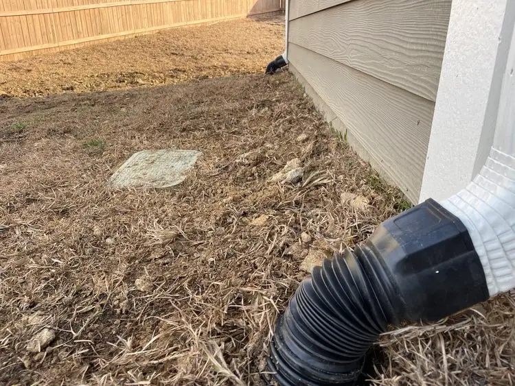 Gutters connected into the property's drainage system